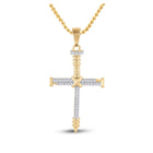 10kt Yellow Gold Men's Round Diamond Nail Cross Charm Pendant 1/5 Cttw - A Captivating Symbol of Faith and Style product  Top View from Splendid Jewellery