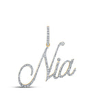 10kt Yellow Gold Men's Round Diamond Nia Charm Pendant - Captivating Brilliance product  Top View from Splendid Jewellery