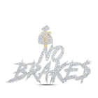 10kt Yellow Gold Men's Round Diamond NO BRAKES Charm Pendant - 5-1/3 Cttw product  Top View from Splendid Jewellery