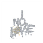 10kt Yellow Gold Men's Round Diamond No Love Charm Pendant - Captivating Brilliance product  Top View from Splendid Jewellery