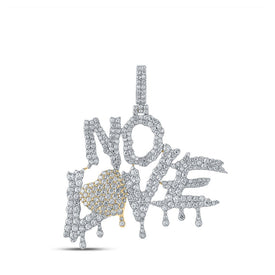 10kt Yellow Gold Men's Round Diamond No Love Charm Pendant - Captivating Brilliance product  Top View from Splendid Jewellery