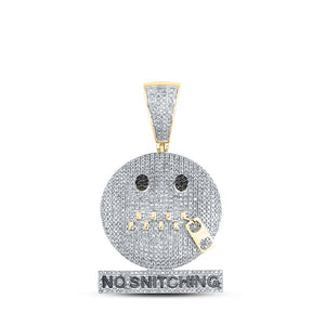 Men's Diamond Charm Pendant | 10kt Yellow Gold Mens Round Diamond No Snitching Pendant 2 Cttw | Splendid Jewellery GND