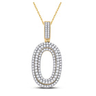 10kt Yellow Gold Men's Round Diamond Number 0 Charm Pendant - 1-5/8 Cttw | Splendid Jewellery product  Top View from Splendid Jewellery