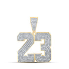 10kt Yellow Gold Men's Round Diamond Number 23 Charm Pendant - 1 Cttw product  Top View from Splendid Jewellery