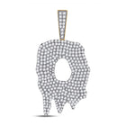 10kt Yellow Gold Men's Round Diamond O Drip Letter Charm Pendant 3-1/5 Cttw | Splendid Jewellery product  Top View from Splendid Jewellery