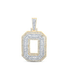 10kt Yellow Gold Men's Round Diamond O Initial Letter Charm Pendant 1-1/5 Cttw | Splendid Jewellery product  Top View from Splendid Jewellery