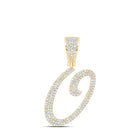 10kt Yellow Gold Men's Round Diamond O Initial Letter Charm Pendant - 7/8 Cttw | Splendid Jewellery product  Top View from Splendid Jewellery