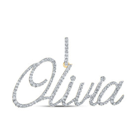 10kt Yellow Gold Men's Round Diamond Olivia Charm Pendant - 7/8 Cttw product  Top View from Splendid Jewellery