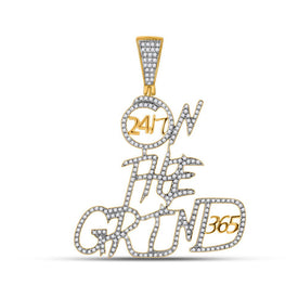 10kt Yellow Gold Men's On The Grind Diamond Charm Pendant - 3/4 Cttw | Splendid Jewellery product  Top View from Splendid Jewellery