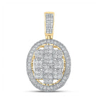 10kt Yellow Gold Men's Diamond Oval Charm Pendant - 2 Cttw | Splendid Jewellery product  Top View from Splendid Jewellery