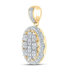10kt Yellow Gold Men's Diamond Oval Charm Pendant - 2 Cttw | Splendid Jewellery product Side View from Splendid Jewellery