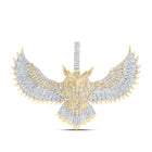 10kt Yellow Gold Men's Diamond Owl Bird Charm Pendant - 1-1/4 Cttw product  Top View from Splendid Jewellery