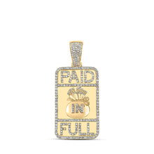 Load image into Gallery viewer, 10kt Yellow Gold Men&#39;s Round Diamond Paid in Full Charm Pendant 2-1/3 Cttw | Splendid Jewellery product  Top View from Splendid Jewellery