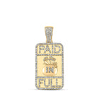 10kt Yellow Gold Men's Round Diamond Paid in Full Charm Pendant 2-1/3 Cttw | Splendid Jewellery product  Top View from Splendid Jewellery