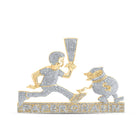 10kt Yellow Gold Men's Round Diamond Paper Chasin Charm Pendant - 2-1/2 Cttw | Splendid Jewellery product  Top View from Splendid Jewellery