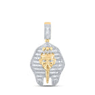 10kt Yellow Gold Men's Round Diamond Pharaoh Charm Pendant 1-1/4 Cttw - Majestic Egyptian-inspired Diamond Pendant for Men by Splendid Jewellery product  Top View from Splendid Jewellery