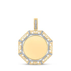 10kt Yellow Gold Men's Round Diamond Picture Memory Octagon Charm Pendant 1/4 Cttw | Splendid Jewellery product  Top View from Splendid Jewellery