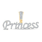 10kt Yellow Gold Men's Diamond Princess Charm Pendant - 1/3 Cttw product  Top View from Splendid Jewellery