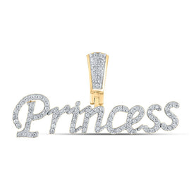 10kt Yellow Gold Men's Diamond Princess Charm Pendant - 1/3 Cttw product  Top View from Splendid Jewellery