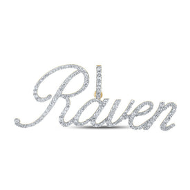 10kt Yellow Gold Men's Round Diamond Raven Charm Pendant - 3/4 Cttw - Splendid Jewellery product  Top View from Splendid Jewellery