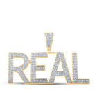 10kt Yellow Gold Men's Round Diamond Charm Pendant - 1 Cttw | Splendid Jewellery product  Top View from Splendid Jewellery