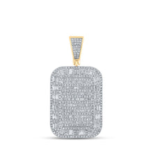 Load image into Gallery viewer, 10kt Yellow Gold Men's Diamond Rectangle Charm Pendant - 2 Cttw | Splendid Jewellery product  Top View from Splendid Jewellery