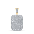 10kt Yellow Gold Men's Diamond Rectangle Charm Pendant - 2 Cttw | Splendid Jewellery product  Top View from Splendid Jewellery
