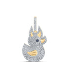 10kt Yellow Gold Men's Round Diamond Rubber Duck Charm Pendant 1-1/2 Cttw | Splendid Jewellery product  Top View from Splendid Jewellery