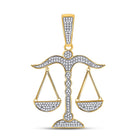 10kt Yellow Gold Men's Diamond Scales of Justice Charm Pendant - 1/2 Cttw product  Top View from Splendid Jewellery