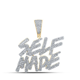 10kt Yellow Gold Men's Round Diamond Self-Made Charm Pendant - Exquisite Brilliance product  Top View from Splendid Jewellery