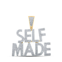 Load image into Gallery viewer, 10kt Yellow Gold Men&#39;s Round Diamond Self Made Charm Pendant 1 Cttw - A Dazzling Statement of Style product  Top View from Splendid Jewellery
