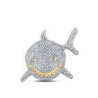 10kt Yellow Gold Men's Diamond Shark Animal Charm Pendant - 1-7/8 Cttw product  Top View from Splendid Jewellery