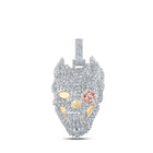 10kt Yellow Gold Men's Diamond Skull Rose Charm Pendant - 6-1/2 Cttw | Splendid Jewellery product  Top View from Splendid Jewellery