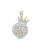 10kt Yellow Gold Men's Diamond Soccer Ball Crown Charm Pendant - 2-3/4 Cttw product  Top View from Splendid Jewellery