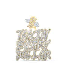Load image into Gallery viewer, 10kt Yellow Gold Men's Round Diamond TAKIN EVERY DOLLAR Charm Pendant - Captivating 3-5/8 Cttw Men's Diamond Pendant product  Top View from Splendid Jewellery