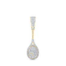 Load image into Gallery viewer, 10kt Yellow Gold Men's Diamond Tennis Racket Sport Charm Pendant - 1 Cttw product  Top View from Splendid Jewellery