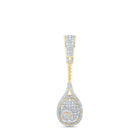 10kt Yellow Gold Men's Diamond Tennis Racket Sport Charm Pendant - 1 Cttw product  Top View from Splendid Jewellery