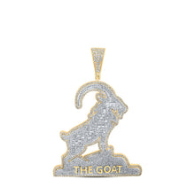 Load image into Gallery viewer, 10kt Yellow Gold Men's Diamond GOAT Charm Pendant - 2-1/2 Cttw product  Top View from Splendid Jewellery