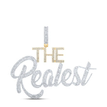 Load image into Gallery viewer, 10kt Yellow Gold Men&#39;s Round Diamond Charm Pendant - The Realest Sparkling Delight product  Top View from Splendid Jewellery