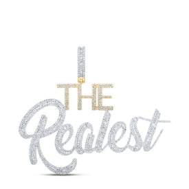 10kt Yellow Gold Men's Round Diamond Charm Pendant - The Realest Sparkling Delight product  Top View from Splendid Jewellery