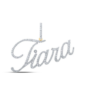 10kt Yellow Gold Men's Diamond Tiara Charm Pendant - 3/4 Cttw product  Top View from Splendid Jewellery