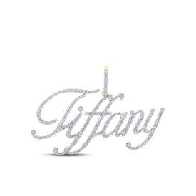 10kt Yellow Gold Men's Round Diamond Charm Pendant - 1 Cttw | Splendid Jewellery product  Top View from Splendid Jewellery