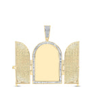 10kt Yellow Gold Men's Round Diamond Tomb Doors Memory Charm Pendant - 7 Cttw product Side View from Splendid Jewellery