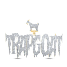 Load image into Gallery viewer, 10kt Yellow Gold Men&#39;s Round Diamond TRAP GOAT Charm Pendant - 4-3/4 Cttw | Splendid Jewellery product  Top View from Splendid Jewellery