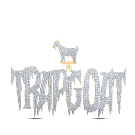 10kt Yellow Gold Men's Round Diamond TRAP GOAT Charm Pendant - 4-3/4 Cttw | Splendid Jewellery product  Top View from Splendid Jewellery