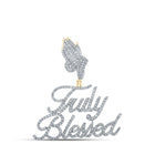 10kt Yellow Gold Mens Round Diamond Truly Blessed Charm Pendant 1 Cttw product  Top View from Splendid Jewellery