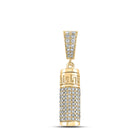 10kt Yellow Gold Men's Round Diamond Urn Cylinder Charm Pendant - 1 Cttw | Splendid Jewellery product  Top View from Splendid Jewellery