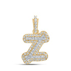 10kt Yellow Gold Men's Diamond Z Initial Charm Pendant - Stylish and Sparkling product  Top View from Splendid Jewellery