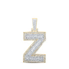 10kt Yellow Gold Men's Diamond Z Initial Letter Charm Pendant - 3/4 Cttw - Splendid Jewellery product  Top View from Splendid Jewellery