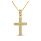 10kt Yellow Gold Men's Round Yellow Color Enhanced Diamond Cross Charm Pendant 1/2 Cttw | Splendid Jewellery product  Top View from Splendid Jewellery